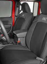 Rough Country Jeep Neoprene Seat Cover Set w/Rear Cup Holder Black Jeep Gladiator JT 2020-2021                                     - 91038 - Image 2