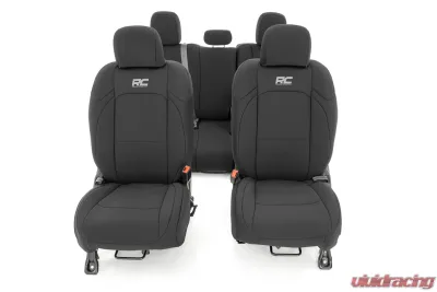 Rough Country Jeep Neoprene Seat Cover Set w/Rear Cup Holder Black Jeep Gladiator JT 2020-2021 - 91038