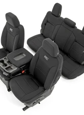 Rough Country Seat Covers First and Second Row Without Backseat Storage or Cup Holder Chevy Silverado 1500 2WD 4WD 2019-2022                                     - 91039 - Image 3