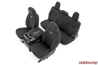 Rough Country Seat Covers First and Second Row Without Backseat Storage or Cup Holder Chevy Silverado 1500 2WD 4WD 2019-2022 - 91039