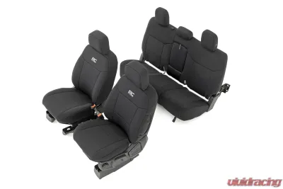 Rough Country Seat Covers for 2019-2023 Ford Ranger FR Bucket & RR Bench, Neoprene, 4-Layer Construction - 91056A