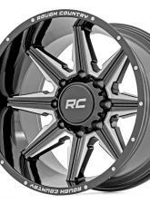 Rough Country 91 Series 22x12 Gloss Black Milled Wheel for Chevy, GMC, Ram, Ford 2007-2025                                     - 91221212M - Image 6