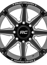 Rough Country 91 Series 22x12 Gloss Black Milled Wheel for Chevy, GMC, Ram, Ford 2007-2025                                     - 91221212M - Image 2