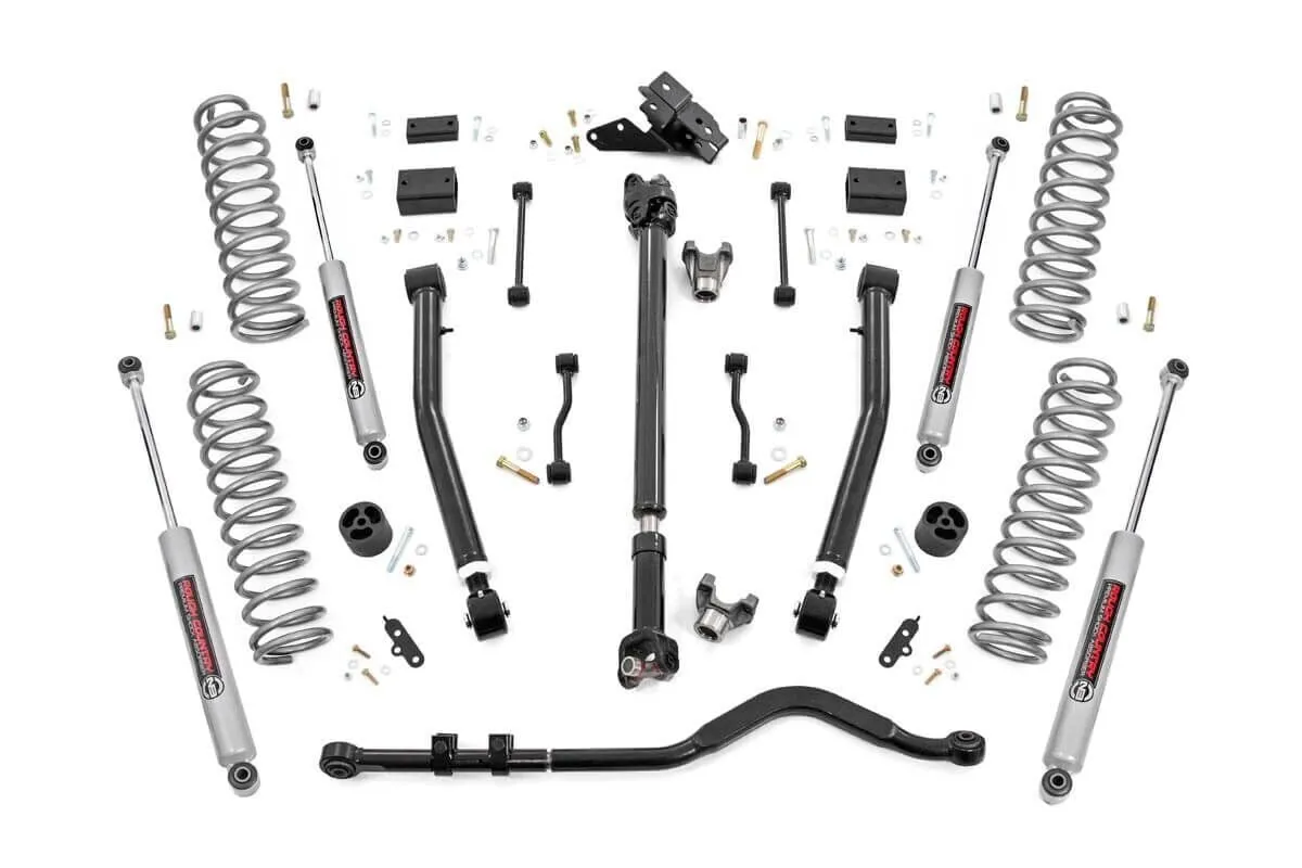 Rough Country 3.5" Lift Kit Adj LCA FR D/S Jeep Wrangler JL 4WD 2024-2025 - 91830