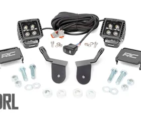 Rough Country Dual LED Cube Kit Black Series w/White DRL Honda 2016-2022