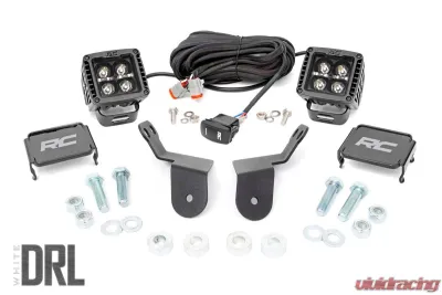 Rough Country Dual LED Cube Kit Black Series w/White DRL Honda 2016-2022 - 92011