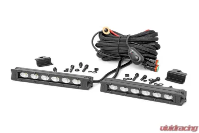 Rough Country LED Light Bumper Mount 6" Black Slimline Pair Honda Foreman Rancher 2019-2021 - 92016