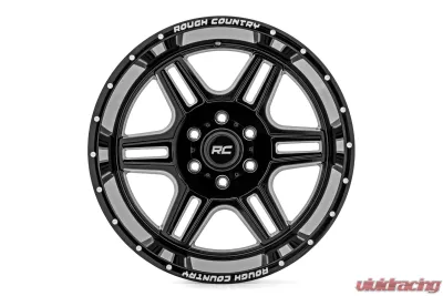 Rough Country 92 Series Wheel Gloss Black | Machined 20X12 6X5.5 - 92201212