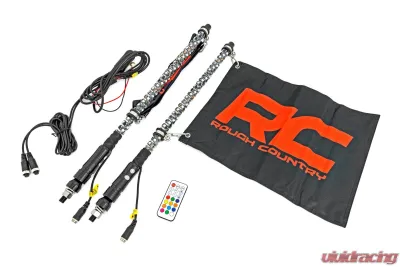 Rough Country Multi-Function UTV LED Whip Lights 2FT w/Remote Control - 93002