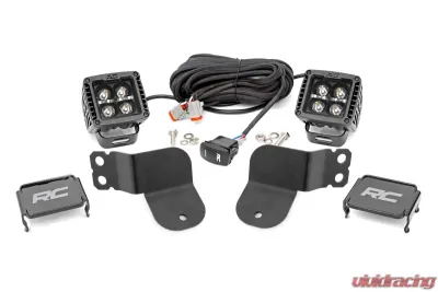 Rough Country Dual LED Cube Kit Black Series w/Amber DRL Polaris 2016-2022 - 93024