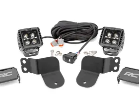Rough Country Dual LED Cube Kit Black Series w/White DRL Polaris 2016-2022