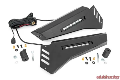 Rough Country Bumper Wings 6" Black Slimline LED Pair Polaris 2013-2022 - 93044