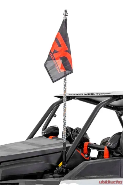 Rough Country Whip Mount Cage 4' Multl-Color LED Whip Pair Polaris RZR XP 1000 - 93052