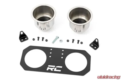 Rough Country Passenger Grip Handle Dual Cup Holder Polaris RZR Turbo R 4 - 93058