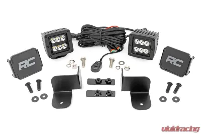 Rough Country Rear Facing 2" | 3" LED Kit Black Series w/Spot Beam Polaris 2017-2022 - 93082
