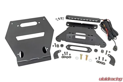 Rough Country LED Light Winch Mount Front 10" Black Slimline Polaris RZR Pro R - 93140