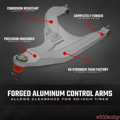 Rough Country Forged Alum High Clearance 2" Fwd Offset Control Arms w/Ball Joints - 93155
