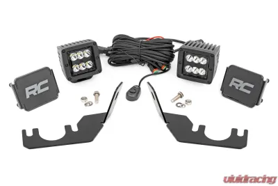 Rough Country LED Light Rear Mount 2" Black Pair Spot for Kawasaki Teryx 4 1000 & 800 (2014-2024) - 94006