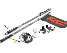 Rough Country Whip Mount Cage 4' Multl-Color LED Whip Pair Kawasaki Teryx4 800