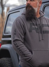 Rough Country Hoodie RC Topographical Sleeve Charcoal 3XL                                     - 940943XL - Image 2