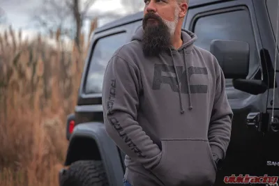 Rough Country Hoodie RC Topographical Sleeve Charcoal XL - 94094XL