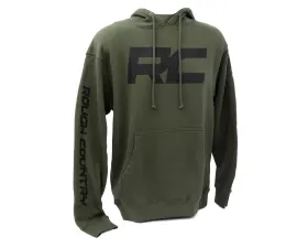 Rough Country Hoodie RC Topographical Sleeve Army Green LG