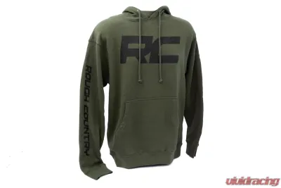 Rough Country Hoodie RC Topographical Sleeve Army Green MD - 94096MD