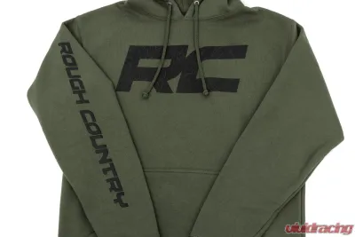 Rough Country Hoodie RC Topographical Sleeve Army Green MD - 94096MD