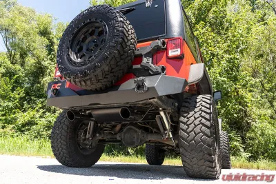 Rough Country Performance Exhaust Dual Outlet for Jeep Wrangler 2007-2018, 2.5" Stainless Steel, Matte Black - 96002A
