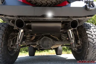 Rough Country Performance Exhaust Dual Outlet for Jeep Wrangler 2007-2018, 2.5" Stainless Steel, Matte Black - 96002A