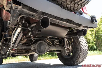 Rough Country Performance Exhaust Dual Outlet for Jeep Wrangler 2007-2018, 2.5" Stainless Steel, Matte Black - 96002A