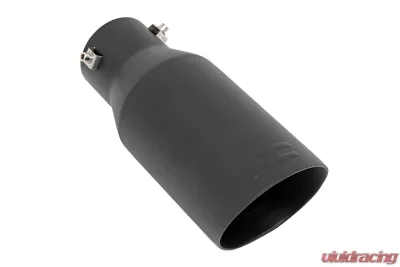 Rough Country Black Exhaust Tail Pipe Tip RC Logo 2.5-3" Clamp-On 304 Stainless Steel - 96004