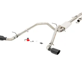 Rough Country Dual Catback Exhaust System w/Black Tips 09-13 GM 1500, 4.8L | 5.3L
