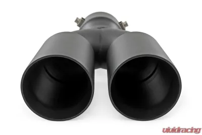 Rough Country Exhaust Tip Black with Red RC Logo, 2.5" Pipe, Dual Outlet, 304 Stainless Steel - 96050