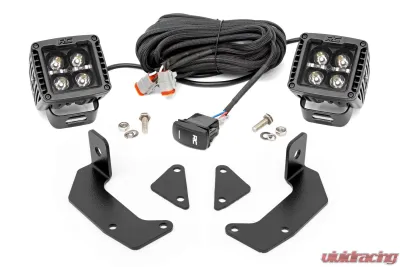 Rough Country LED Light Kit Cage Mount 2" Black Pair Amber DRL CFMOTO UFORCE 1000 - 96105