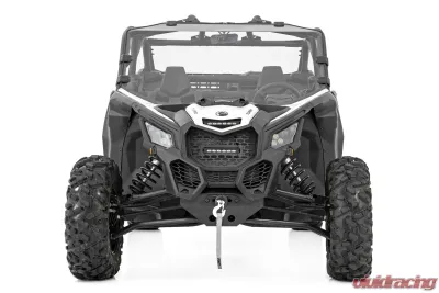 Rough Country Winch Mount for Can-Am Maverick X3 Max 2017-2024, 1/4" Steel, Black Finish - 97028