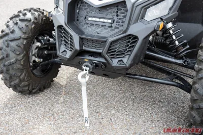 Rough Country Winch Mount for Can-Am Maverick X3 Max 2017-2024, 1/4" Steel, Black Finish - 97028