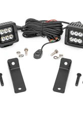 Rough Country LED Light Kit Rear Mount 2" Black Pair Flood Can-Am Maverick Sport 1000R                                     - 97082 - Image 6