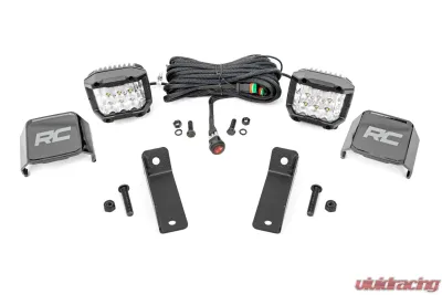 Rough Country LED Light Kit Rear Mount 2" Chrome Pair for Can-Am Maverick Sport 2019-2024 - 97083
