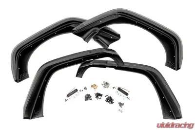 Rough Country High Clearance LED Flat Fender Flares Kit for Jeep Wrangler JK 2007-2018 - 99037