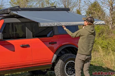 Rough Country Retractable Roof Rack Awning 6'6" x 9'8" Fits Trucks & SUVs - 99081