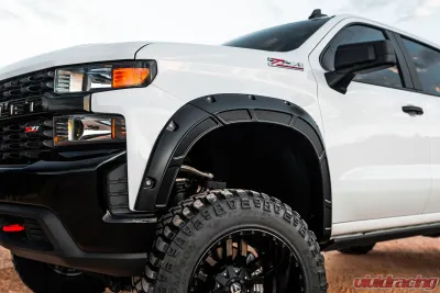 Rough Country Fender Flares Defender GBA Black Chevy Silverado 1500 2WD | 4WD 2019-2025 & Classic - A-C12211-GBA
