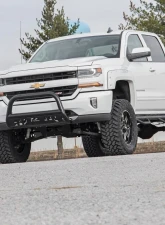 Rough Country Black Bull Bar for Chevrolet Silverado 1500 2007-2019, 3-Inch Diameter Tubing                                     - B-C2071 - Image 4