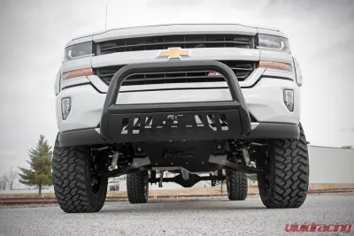 Rough Country Black Bull Bar for Chevrolet Silverado 1500 2007-2019, 3-Inch Diameter Tubing - B-C2071