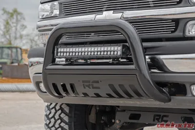 Rough Country Black Bull Bar for Chevy Silverado 1500 1999-2007, 3-Inch Tubing, Easy Install - B-C2991