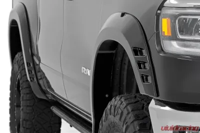 Rough Country Fender Flares SF1 PCL for Ram 1500 2019-2024, Flat Black, Durable ABS - F-D319201-PCL