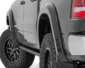 Rough Country Fender Flares SF1 for Ram 1500 2019-2024, Deep Red, Durable ABS Material