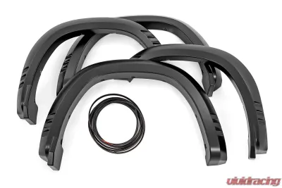 Rough Country Fender Flares SF1 for Ram 1500 2019-2024, Deep Red, Durable ABS Material - F-D319201-PRD