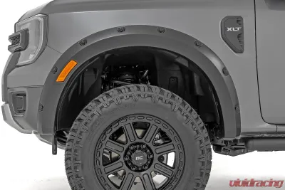 Rough Country Pocket Fender Flares for 2024 Ford Ranger, 1.75" Flare Height, Tri-Blend ABS - F-F12401