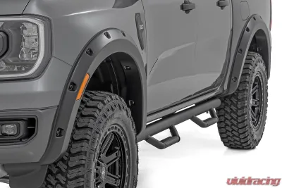 Rough Country Pocket Fender Flares for 2024 Ford Ranger, 1.75" Flare Height, Tri-Blend ABS - F-F12401